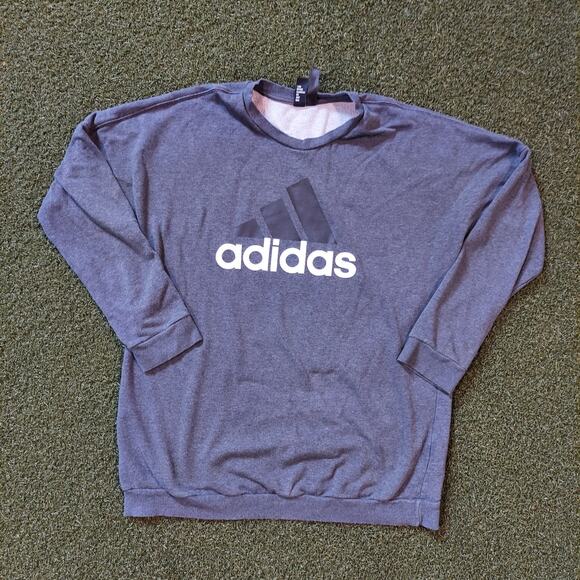 adidas Other - Adidas Sweatshirt Mens Large Dark Gray Long Sleeve 3 Stripes Shirt